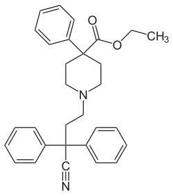 Chemical structure of diphenoxylate.