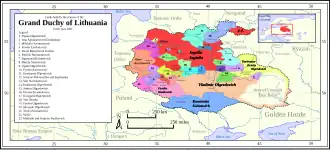 Image 28Lithuania and its administrative divisions in 1385. (from Grand Duchy of Lithuania)