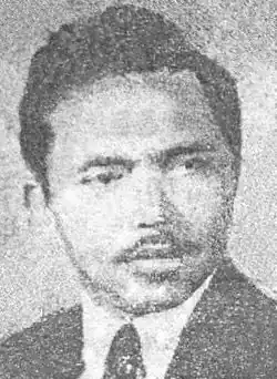 Photograph of D. Djajakusuma on a brochure
