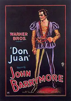 Image 45Don Juan is the first feature-length film to use the Vitaphone sound-on-disc sound system with a synchronized musical score and sound effects, though it has no spoken dialogue. (from History of film)