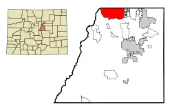 Location of the Highlands Ranch CDP in Douglas County, Colorado