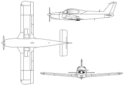 3-view line drawing of the Wassmer WA-40