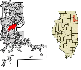 Location of Bolingbrook in Will and DuPage Counties, Illinois
