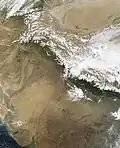 Daytime scene showing the pre-monsoon air over India.