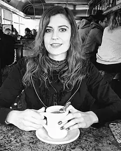 Dylan Krieger at a diner in Albany, New York.