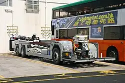 Image 93The chassis of an Alexander Dennis Enviro500 double-decker bus on display in Hong Kong (from Bus manufacturing)