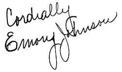 Cursive signature in ink