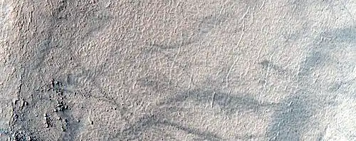 Close view of dust devil tracks, as seen by HiRISE under HiWish program