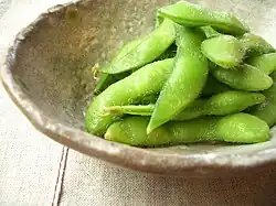 Edamame (green soybeans)