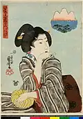Bijin with pumpkin grown at Sunamura by Utagawa Kuniyoshi