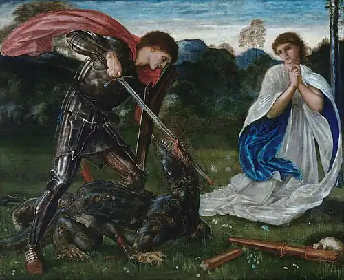 The Fight: Saint George Kills the Dragon, by Edward Burne-Jones, 1866