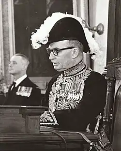 Plow reading a throne speech