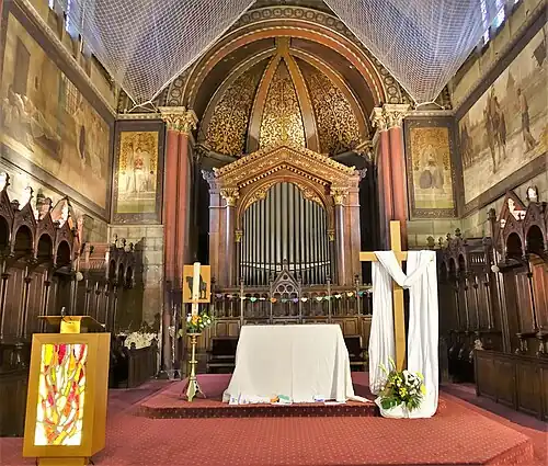 The choir, altar and the organ
