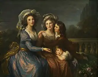 The Marquise de Pezay, and the Marquise de Rougé with her Sons Alexis and Adrien, 1787.