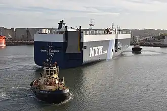 Arrival of a vehicle carrier