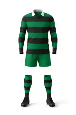 Emerald green_black_hoops_rugby