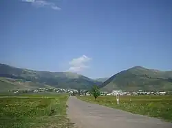 Entrance to the village at the road from Aparan