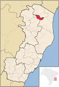 Location in Espírito Santo state
