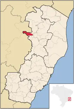 Location of Mantenópolis in Espírito Santo