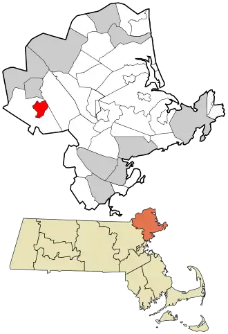 Location in Essex County and the state of Massachusetts.