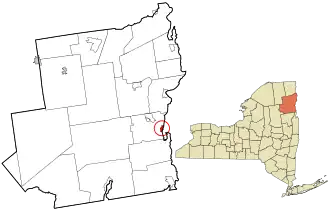 Location in Essex County and the state of New York