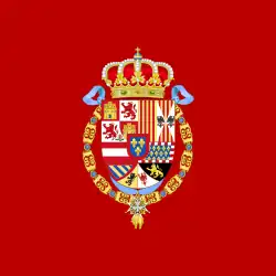 Royal flag of Spain, from 1710 to 1761
