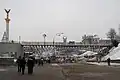 Bridge during the Euromaidan, view onto Maidan