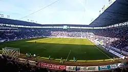 Panorama during a football match