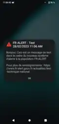 FR-Alert message on Android