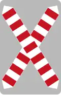 Level crossing without gates (single track) or aircraft crossing area