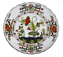 Plate decorated in the so-called "Carnation" style