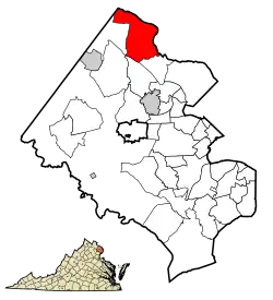 Location of Great Falls in Fairfax County, Virginia