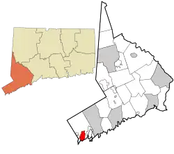 Location in Fairfield County and the state of Connecticut.