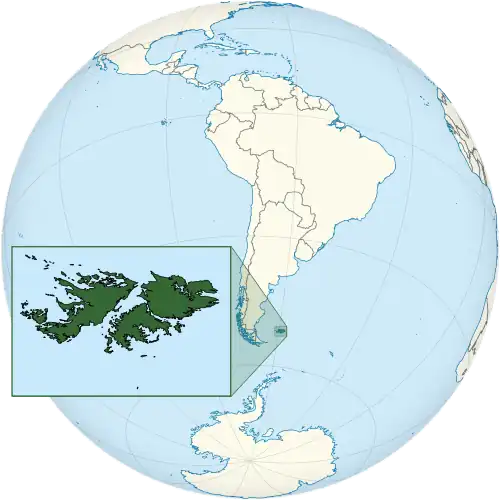 Map showing the Falkland Islands