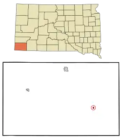 Location in Fall River County and the state of South Dakota