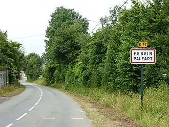 The road into Febvin-Palfart