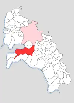 Map showing Chandwar in Firozabad block