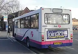 Rear of a First Hampshire & Dorset Alexander Dash bodied Dennis Dart