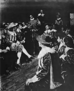 Illustration leaders of the first Virginia Assembly of 1619