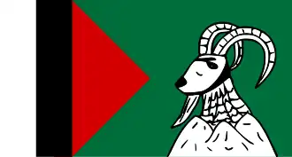 Flag of Balawaristan National Front (Naji), also the flag represents Balawaristan at UNPO