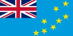 From October to December 1995, Tuvalu slightly changed the flag, reducing the number of stars by one.