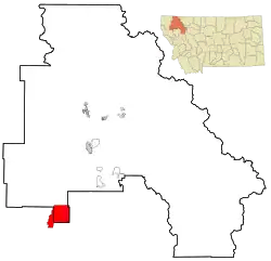 Location of Niarada, Montana