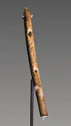 Bone flute from Geißenklösterle. Aurignacian culture