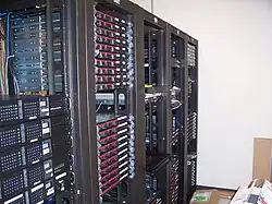 Five nineteen-inch racks of servers