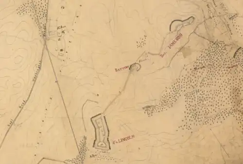 Fort Lincoln in 1863 with the batteries