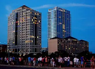 San Jacinto Center viewed from the Congress Avenue Bridge