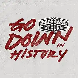 The EP's title in red letters next to the band's logo, both in front of a grey background