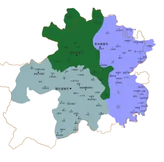 Shuixi and Shuidong are both in the grey-blue portion (Yuan dynasty)