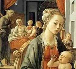 Madonna with Child with scenes of life of Saint Anne (1452), detail
