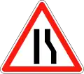 Road narrows on right
